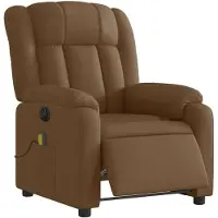vidaXL Massagesessel Elektrisch Braun Stoff