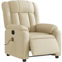 vidaXL Massagesessel Elektrisch Creme Stoff