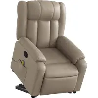 vidaXL Massagesessel mit Aufstehhilfe Cappuccino-Braun Kunstleder