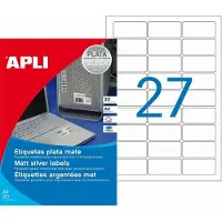 APLI Typenschild-Etiketten, 63,5 x 29,6 mm, silber