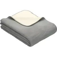 Ibena Plaid Doubleface Dublin Silber Weiß-100 x 150 cm