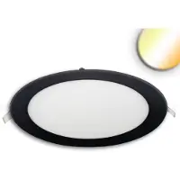 ISOLED LED Downlight, 18W, rund ultraflach schwarz, 225mm, Colorswitch 3000/3500/4000K, dimmbar