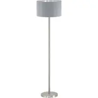 Eglo MASERLO Textil Stehlampe 1 Satin Nickel Birne Durchmesser 38 cm