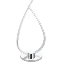 Eglo LED Tischlampe Roncade, 1 flammige Tischleuchte, Nachttischlampe aus Alu, Kunststoff, Farbe: Chrom, inkl. Schalter
