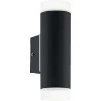 Eglo LED Außen-Wandlampe Riga-LED, 2 flammige Außenleuchte, Wandleuchte aus verzinktem Stahl und Kunststoff, Farbe: Schwarz, weiß, IP44