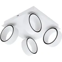 Eglo LED Deckenlampe Albariza, Spot Deckenleuchte, Wohnzimmerlampe mit 4 Deckenspots, Deckenstrahler für Wohnzimmer, Küche und Flur, warmweiß