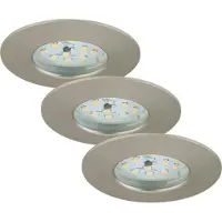 Briloner LED Einbauleuchten Dimmbar 3er Set IP44 5,5 W silber Kunststoff