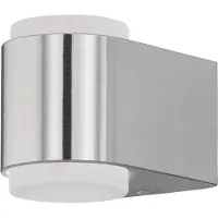 Eglo LED Außen-Wandlampe Briones, 2 flammige Außenleuchte, Wandleuchte aus Aluguss und Kunststoff, Farbe: Silber, weiß, IP44