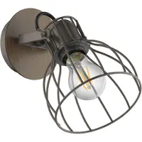 Eglo Wandlampe Sambatello, 1 flammige Vintage Wandleuchte im Retro Look, Material: Stahl, Farbe: Braun, Fassung: E27
