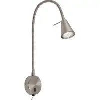 Briloner Wandlampe Tusa, alu / grau / zink, für Schlafzimmer, Metall, Modern, LED Wandleuchte, Wandlampe Innen