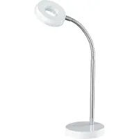 TRIO Schöne LED Schreibtischlampe mit Flexarm in Weiß-silber Tischleuchte für Büro