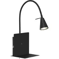 Briloner Wandleuchte LED GU10 5W Wandlampe Flexarm Ablage Schalter Schwarz