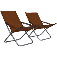 vidaXL Klappbare Strandstühle 2 Stk. Stoff Braun