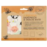 Tala Bienenwachs-Sandwich- und Brotbeutel, 21 cm, 2er-Set