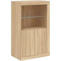 vidaXL Beistellschrank mit LED-Leuchten Sonoma-Eiche Holzwerkstoff
