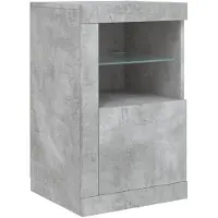 vidaXL Beistellschrank mit LED-Leuchten Betongrau Holzwerkstoff