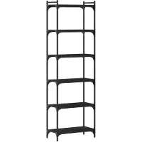 vidaXL Bücherregal 6 Böden Schwarz 60x30x188 cm