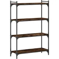 vidaXL Bücherregal 4 Böden Räuchereiche 80x30x120 cm