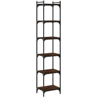 vidaXL Bücherregal 6 Böden Braun Eiche-Optik 40x30x188cm