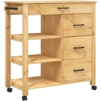 vidaXL Küchenwagen MONZA 84x40x88,5 cm Massivholz Kiefer