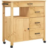 vidaXL Küchenwagen MONZA 84x40x88,5 cm Massivholz Kiefer