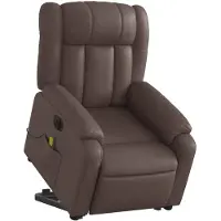 vidaXL Massagesessel mit Aufstehhilfe Elektrisch Braun Kunstleder