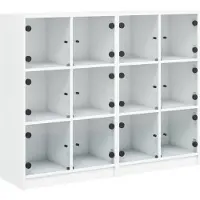 vidaXL Bücherregal mit Türen Weiß 136x37x109 cm Holzwerkstoff