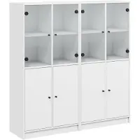 vidaXL Bücherschrank mit Türen Weiß 136x37x142 cm Holzwerkstoff