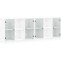 vidaXL Bücherschrank mit Türen Weiß 204x37x75 cm Holzwerkstoff