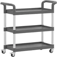 vidaXL Rollwagen mit 3 Etagen Grau 77x34x72 cm Aluminium