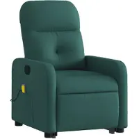 vidaXL Massagesessel mit Aufstehhilfe Dunkelgrün Stoff