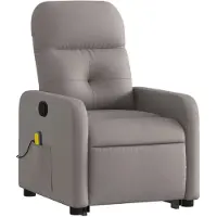 vidaXL Massagesessel mit Aufstehhilfe Taupe Stoff