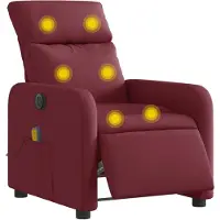 vidaXL Massagesessel Elektrisch Weinrot Stoff