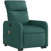 vidaXL Massagesessel mit Aufstehhilfe Dunkelgrün Stoff