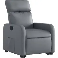 vidaXL Relaxsessel mit Aufstehhilfe Grau Kunstleder