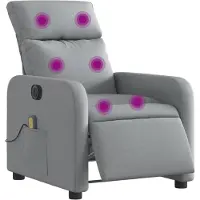 vidaXL Massagesessel Elektrisch Hellgrau Stoff