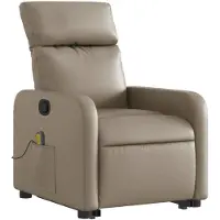 vidaXL Massagesessel mit Aufstehhilfe Cappuccino-Braun Kunstleder