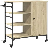 DKD Home Decor Küchenwagen Sonoma-Eiche 87,5x38,5x84,5 cm Holzwerkstoff