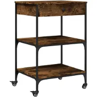 vidaXL Küchenwagen Räuchereiche 60x48x89,5 cm Holzwerkstoff