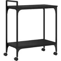 vidaXL Küchenwagen Schwarz 60,5x31x72,5 cm Holzwerkstoff