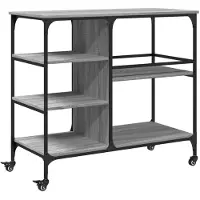 vidaXL Küchenwagen Grau Sonoma 100x45x89,5 cm Holzwerkstoff