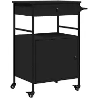 vidaXL Küchenwagen Schwarz 56x43x89,5 cm Holzwerkstoff