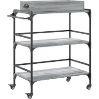 vidaXL Küchenwagen Grau Sonoma 81,5x41x92,5 cm Holzwerkstoff