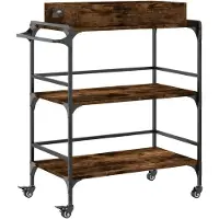 DKD Home Decor vidaXL Küchenwagen Räuchereiche 81,5x41x92,5 cm Holzwerkstoff