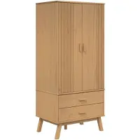 vidaXL Kleiderschrank OLDEN Braun 76,5x53x172 cm Massivholz Kiefer