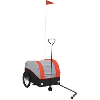 vidaXL Fahrradanhänger Schwarz und Orange 30 kg Eisen