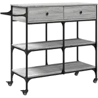 vidaXL Küchenwagen Grau Sonoma 105x42x95 cm Holzwerkstoff