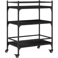 vidaXL Küchenwagen Schwarz 65x40x86,5 cm Holzwerkstoff