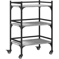 vidaXL Küchenwagen Grau Sonoma 50x35x75,5 cm Holzwerkstoff