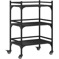 vidaXL Küchenwagen Schwarz 50x35x75,5 cm Holzwerkstoff